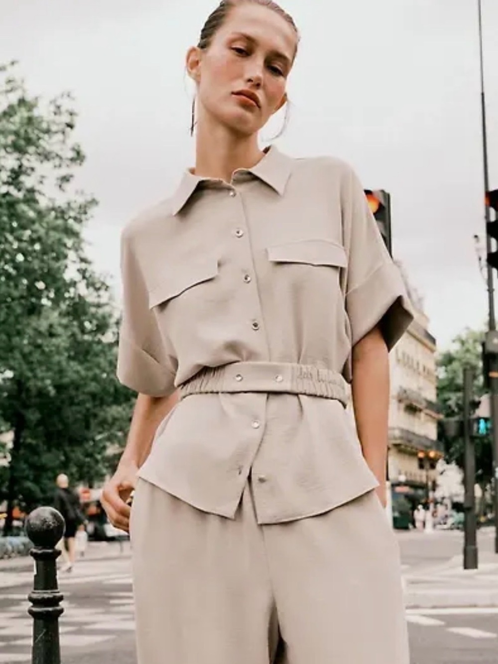 ZARA Belted Safari shirt